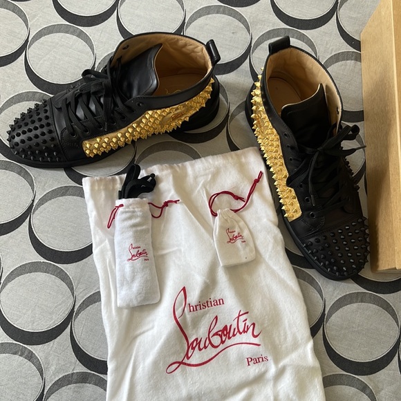 Christian Louboutain Red Bottoms, Men’s Size US (12) EU (45) Black & Gold - Picture 7 of 7